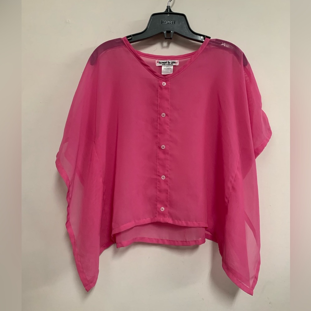Flowers By Zoe Sheer Poncho Blouse